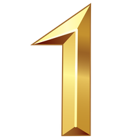 Gold Number One PNG Image