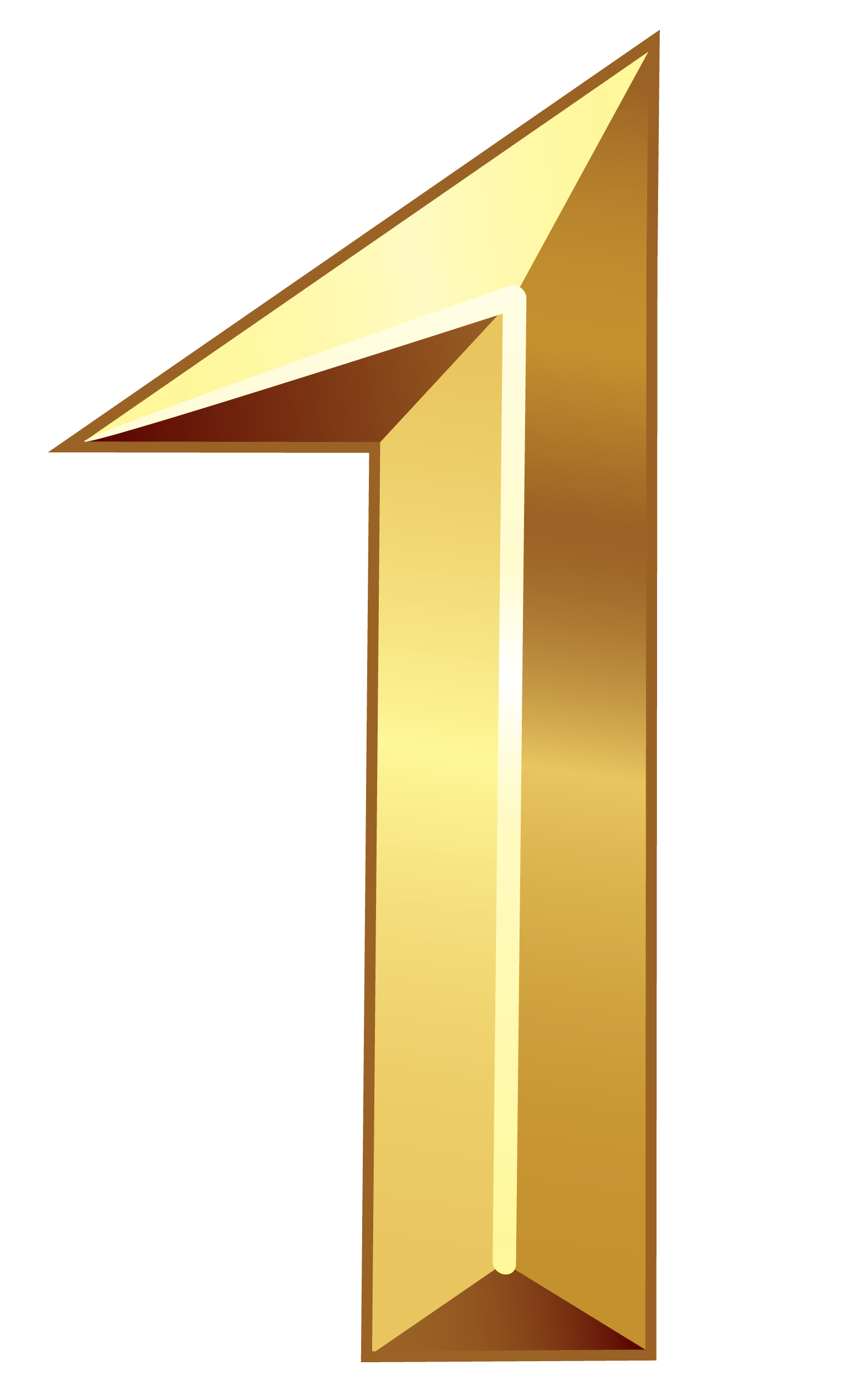 1 Number Gold PNG Image High Quality PNG Image