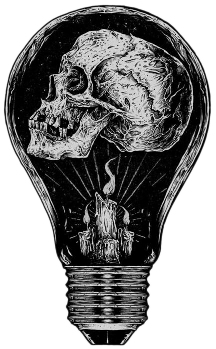 Skull Calavera Creative Incandescent Light Bulb PNG Image
