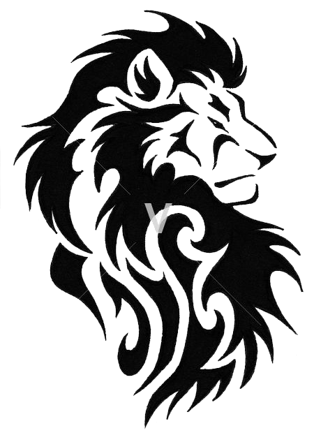 Strong Lion Black and Grey Head Tattoo Design – Tattoos Wizard Designs