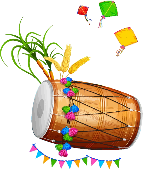Lohri Drum Hand Indian Musical Instruments For Happy Resolutions PNG Image