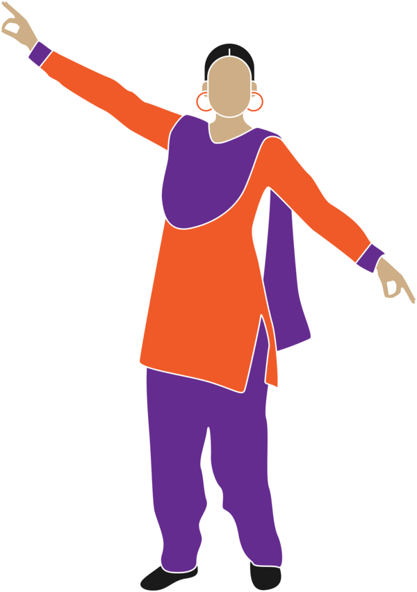 Lohri Standing Costume For Happy Eve PNG Image