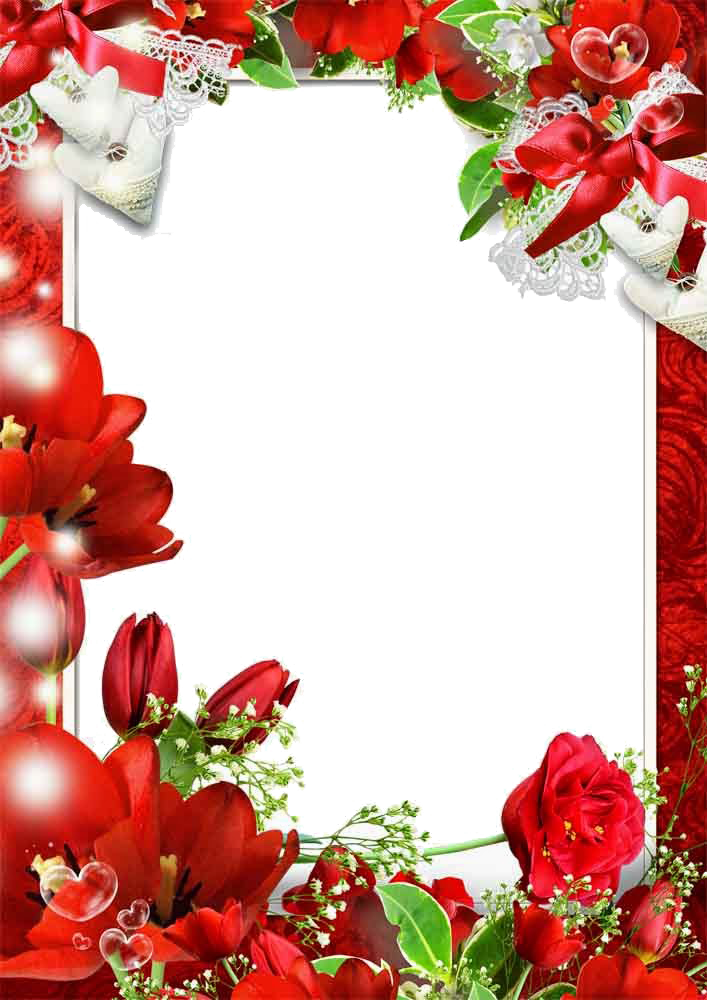 Download Picture Flower Frame Pic Application Editor Red HQ PNG Image