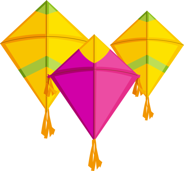 Makar Sankranti Line Kite Triangle For Happy Celebration 2020 PNG Image