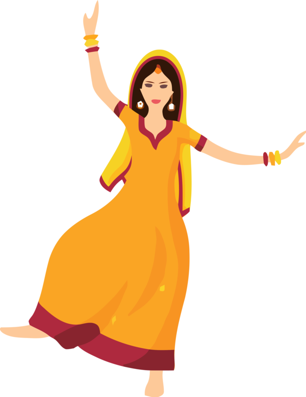 Makar Sankranti Yellow Dress For Happy Games PNG Image