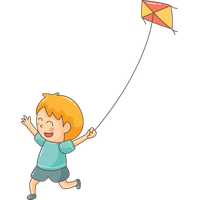 Makar Sankranti Cartoon Line Child For Kite Flying Getaways