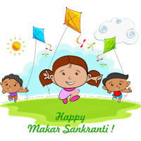 Makar Sankranti Cartoon Sharing Happy For Getaways