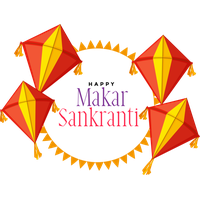 Makar Sankranti Yellow Line Logo For Happy Activities PNG Image