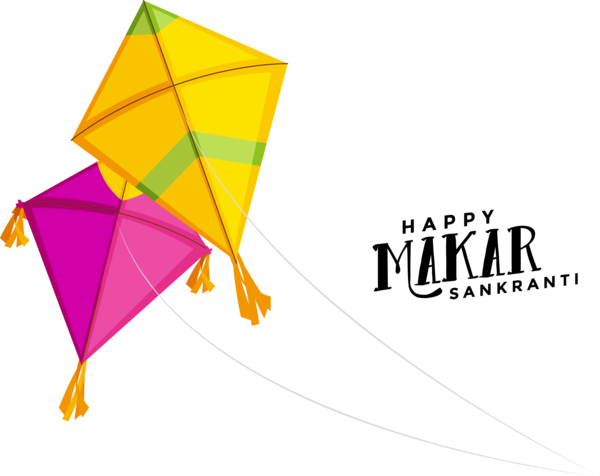 Makar Sankranti Line Kite Logo For Happy Colors PNG Image