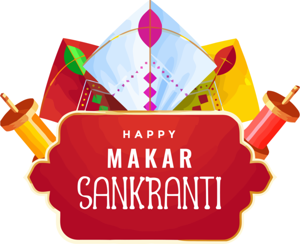 Makar Sankranti Logo Font Label For Calligraphy Party 2020 PNG Image