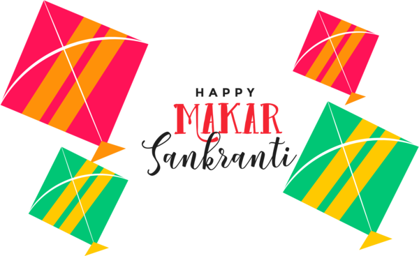 Makar Sankranti Text Line Logo For Happy Quote PNG Image