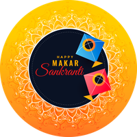 Makar Sankranti Orange Logo Circle For Happy Gifts