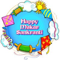 Makar Sankranti Text Circle For Happy Holiday 2020