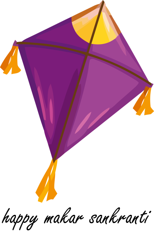 Makar Sankranti Purple Kite Triangle For Happy Getaways PNG Image