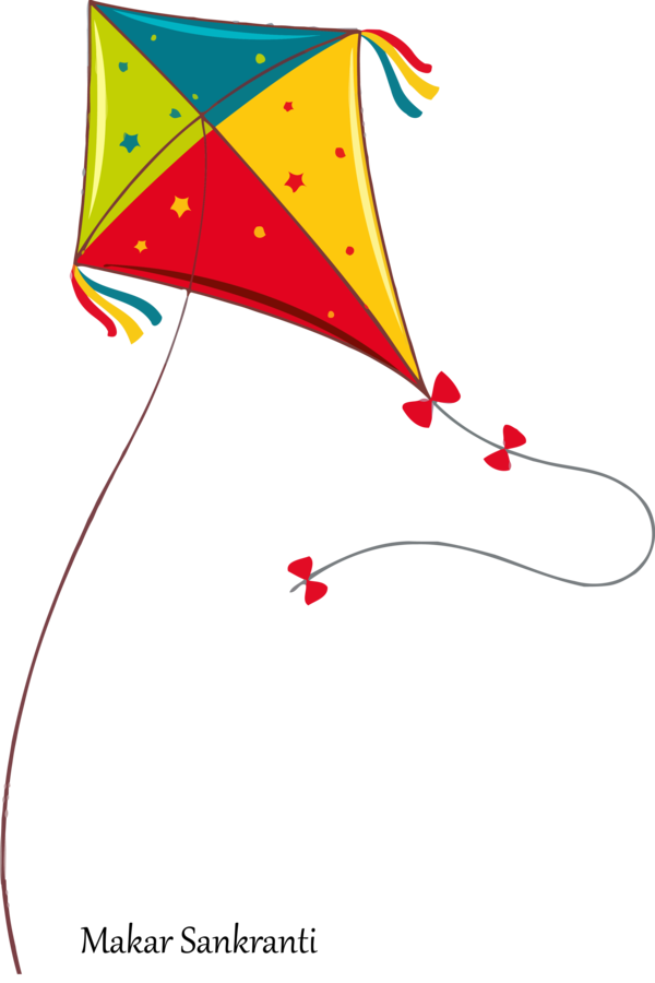 Makar Sankranti Line Kite For Happy Quote PNG Image