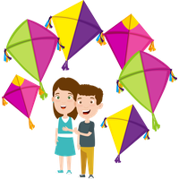 Makar Sankranti Line Kite Child For Happy 2020