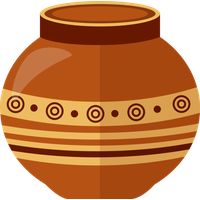 Makar Sankranti Earthenware Orange Pottery For Happy Cake