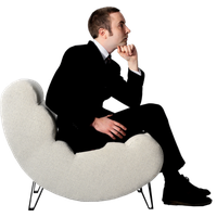 Sitting Man Clipart PNG Image
