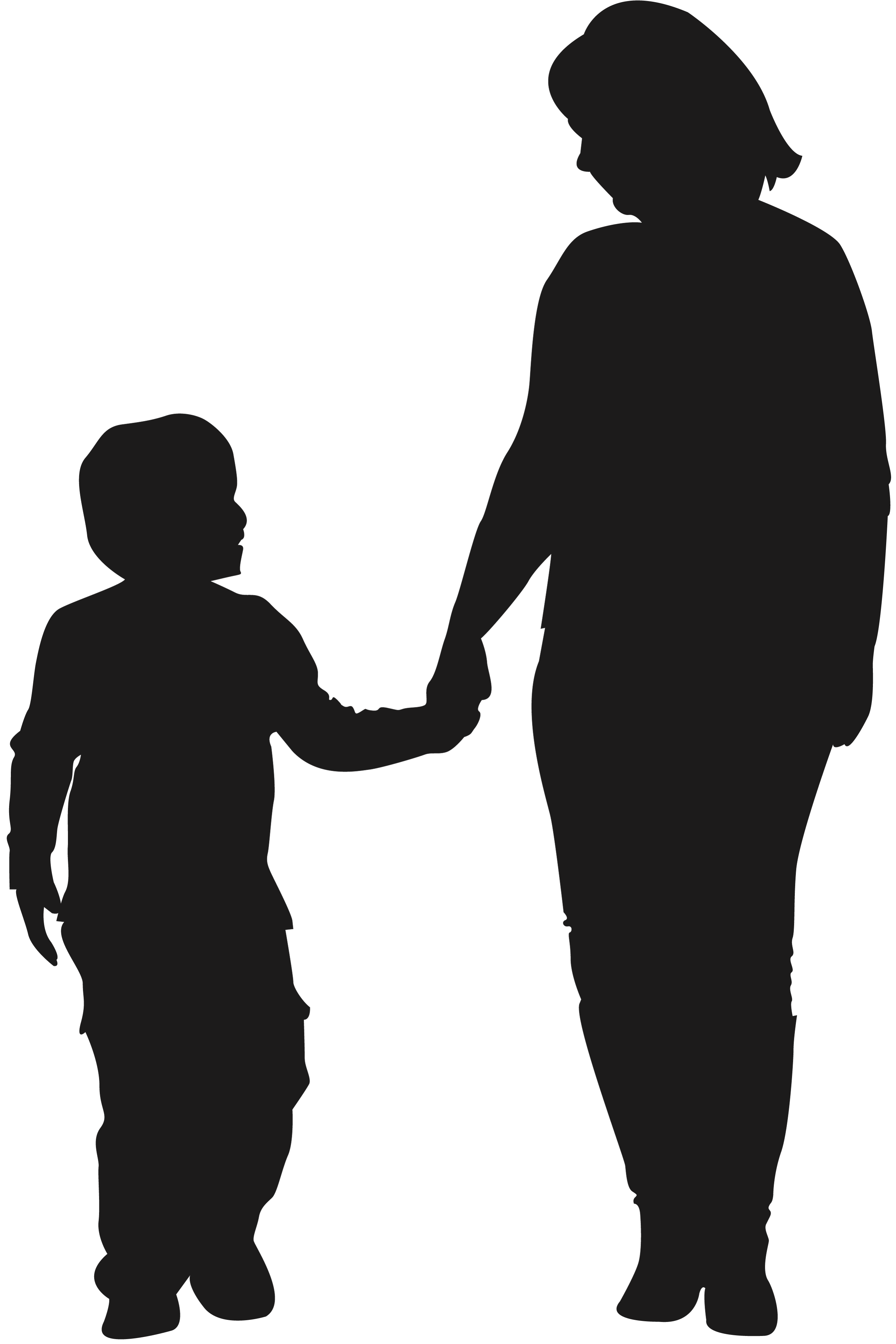 Group Of People With Kids Silhouette