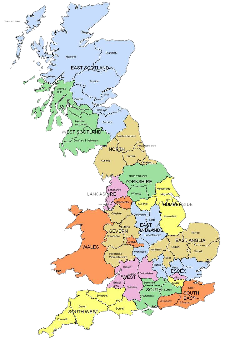 Map England Wales Border