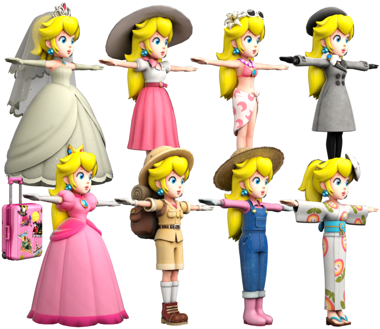 Toy Peach Doll Princess Mario Super Odyssey PNG Image