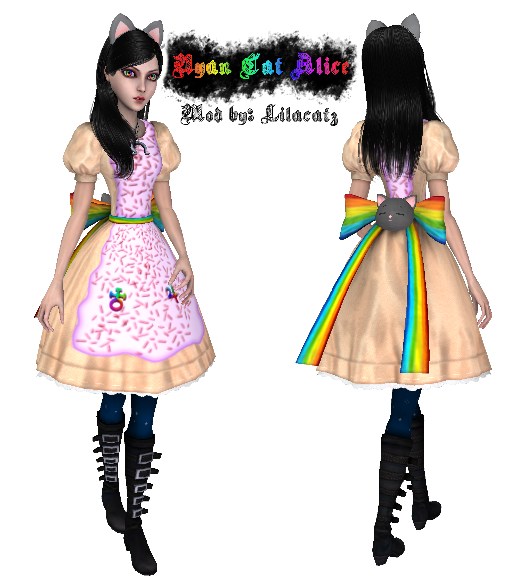 Nyan Madness Clothing Alice Cat Returns Design PNG Image
