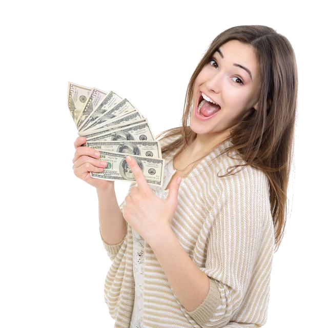 Dollars Holding Female Hand Free PNG HQ PNG Image