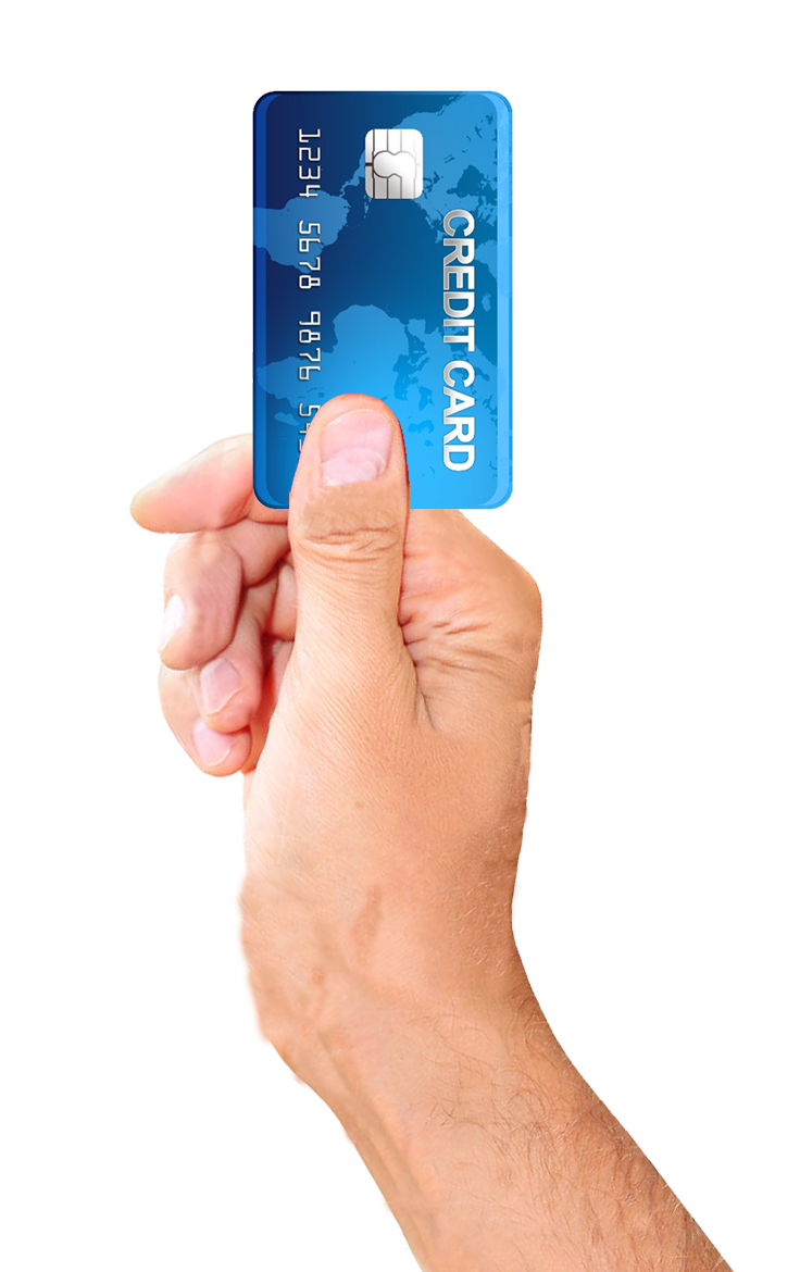 Credit Male Card Holding Hand PNG Image