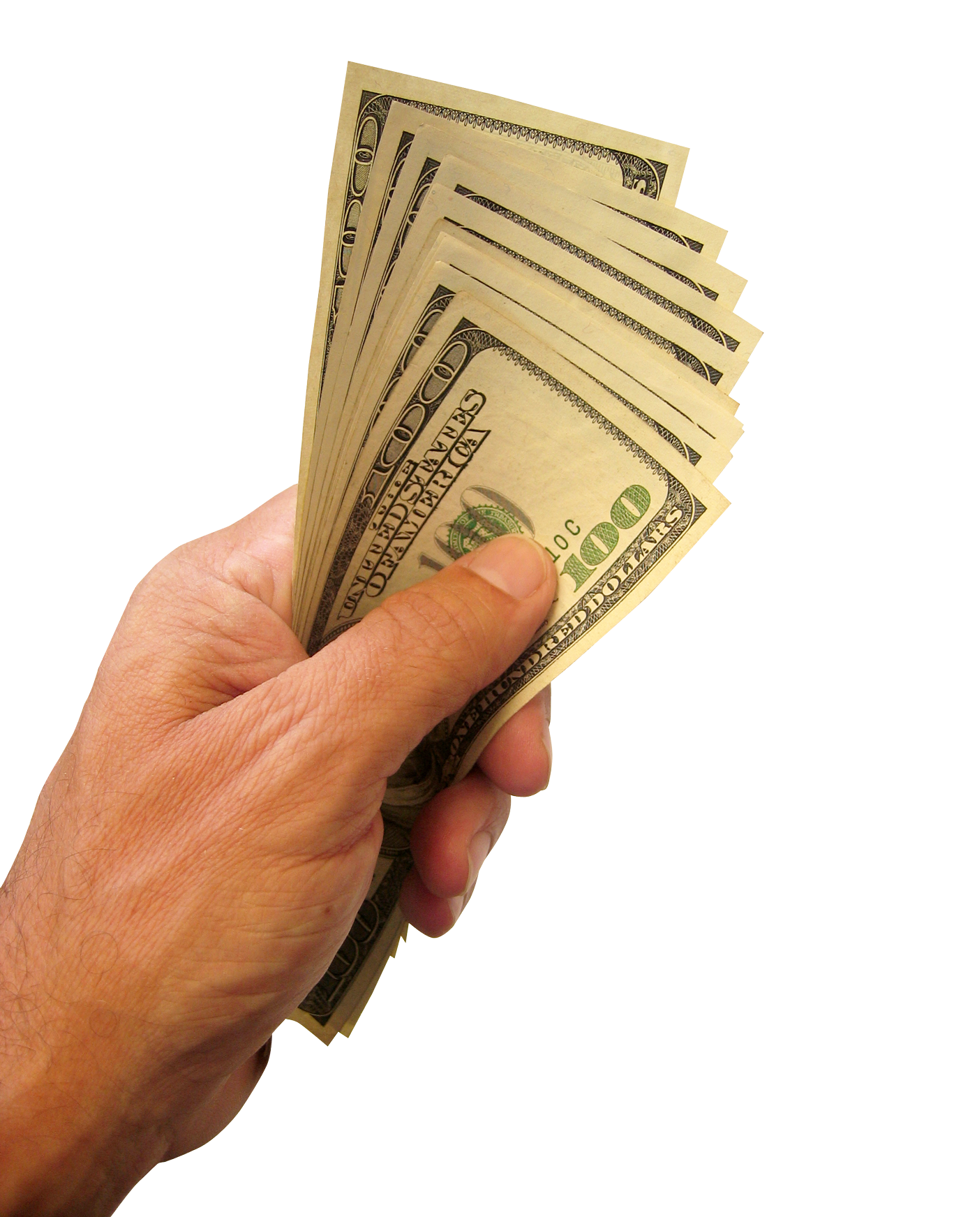 Dollars Male Holding Hand Free Clipart HQ PNG Image