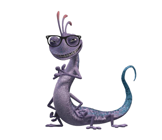 Purple Lizard Inc With Monsters Glasses PNG Image