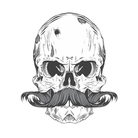 Tattoo Bearded Skull Calavera Finger Moustache PNG Image