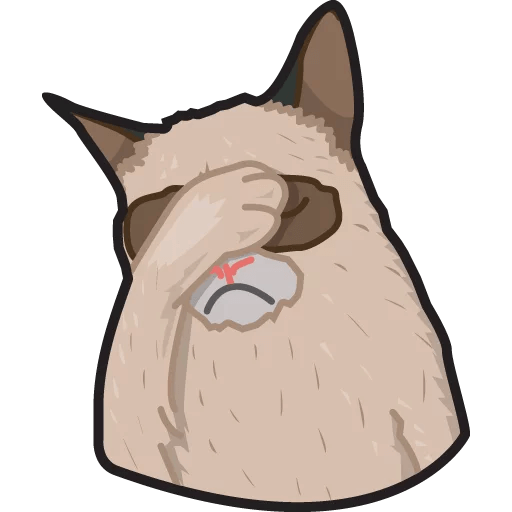 Head Neck Telegram Sticker Cat Grumpy Stickers PNG Image