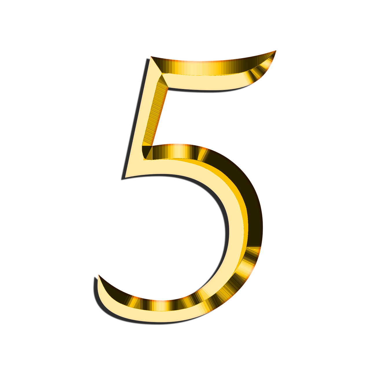5 Number Free Photo PNG Image