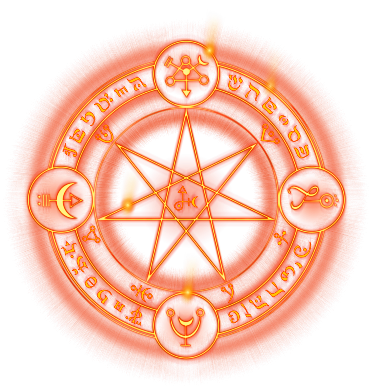 Orange Symbol Spell Magic Circle PNG File HD PNG Image. 