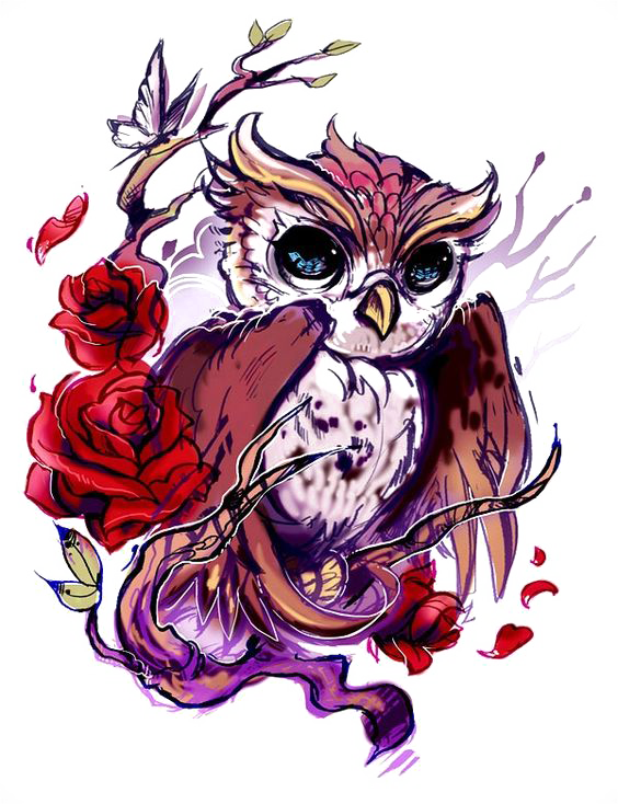 Flash Owl Artist Rose Tattoo Free Transparent Image HQ PNG Image