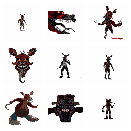Nightmare Foxy PNG pack preview