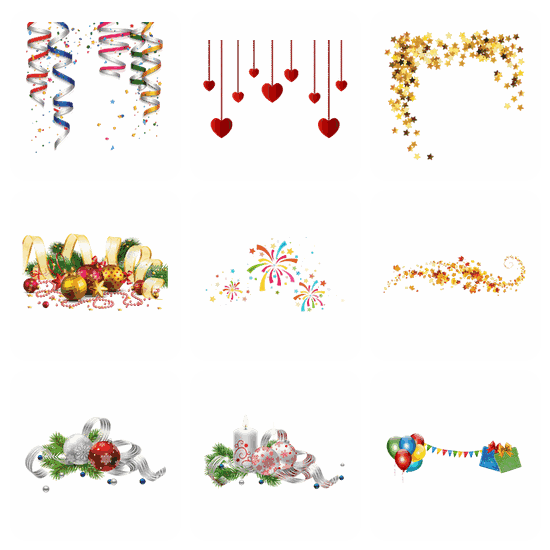 Decorations PNG pack preview