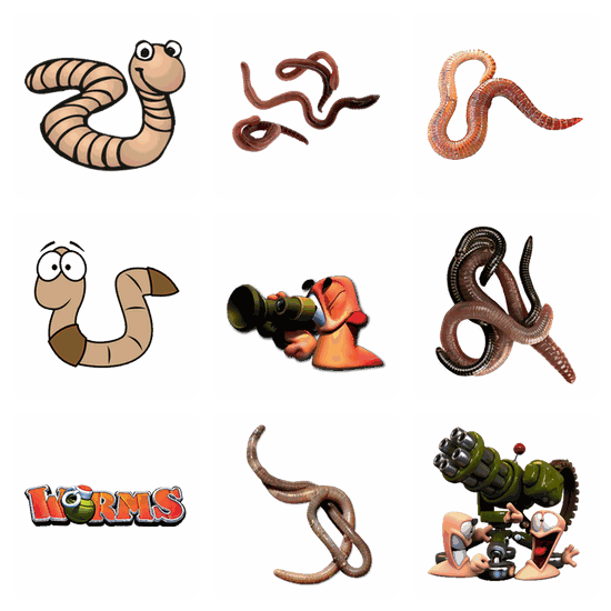 Worms PNG pack preview