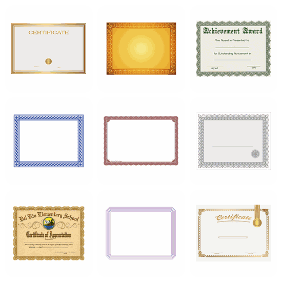 Certificate Template PNG pack preview