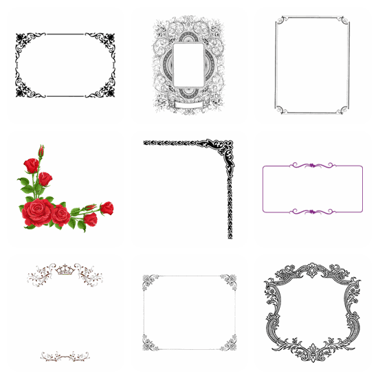 Decorative Border PNG pack preview