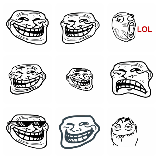 Trollface PNG pack preview