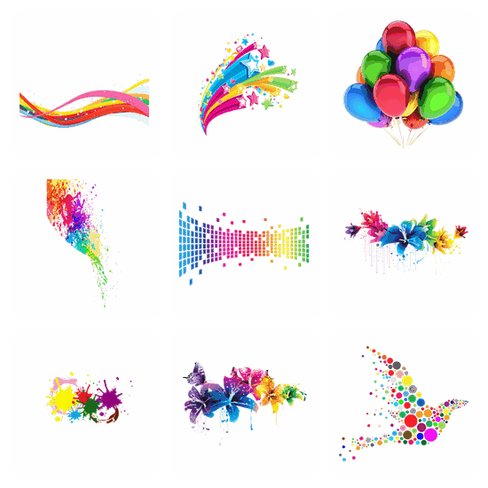Colorful PNG pack preview