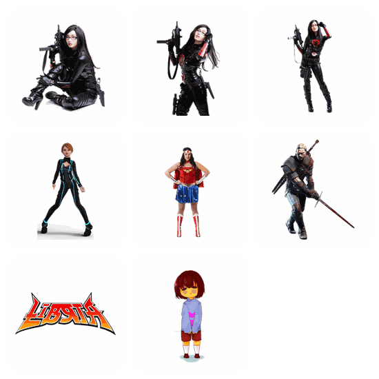 Cosplay PNG pack preview