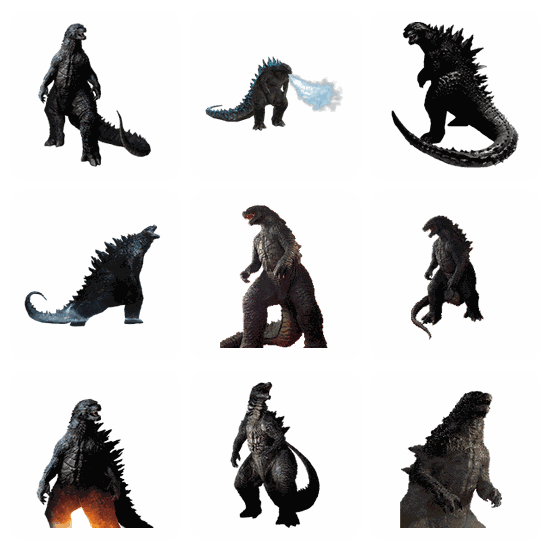 Godzilla PNG pack preview