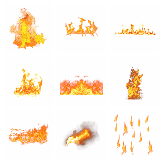 Fire Flames PNG pack preview