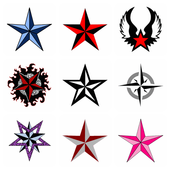 Nautical Star Tattoos PNG pack preview