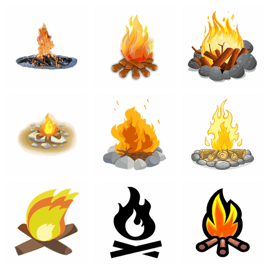 Campfire PNG pack preview