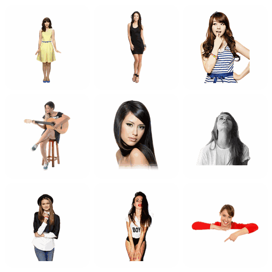 Girl PNG pack preview