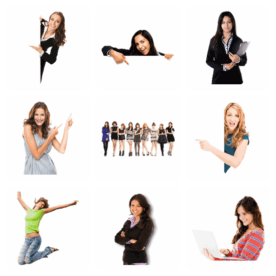 Girls PNG pack preview