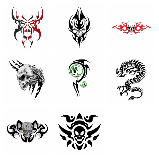 Tribal Skull Tattoos PNG pack preview
